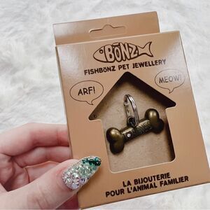 pet cat / dog charm tag i love bones pet jewelry NEW